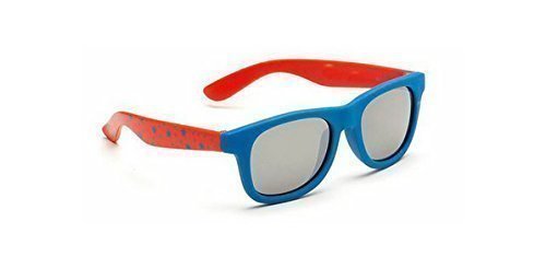 Baby Toddler Blue & Red Wayfarer Sunglasses with Soft Durable Plastic Frame and Black Smoked Lenses Providing Full UV 100% Protection Ideal for 0 to 3 Years