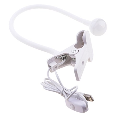 Preisvergleich Produktbild Sharplace LED Buchlampe Klemmlampe Klemmleuchte Wiederaufladbar mit USB Kabel,weiß