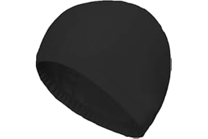 LONSVTTU 1 Pieza Gorro de Natación Piscina Mujer y Hombre Gorro de Piscina para Pelo Largo y Corto Gorros de Baño Impermeable Suave y Cómodo（negro）
