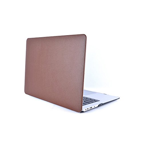 Macbook Air 13 Hülle Case Tastaturschutzfolie Displayschutzfolie 3 in 1 Kit, TECOOL [Ultra Dünn Serien] Leder Hartschale Schutzhülle Case für MacBook Air 13.3 Zoll Modell: A1466 und A1369 – Braun - 2