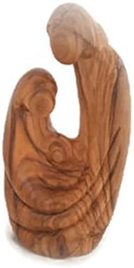Mantel Family 14 cm Hand Carved from Olive Wood in Bethlehem.
