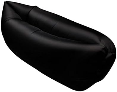 Trumpo Portable Lazy Lounger Sleeping Bag, Outdoor Indoor Air Sleep Sofa Laybag Couch Bed, Nylon Waterproof Collapsible, Beanbag for Lounging, Summer Camping, Beach, Fishing (Black)