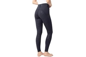 HORZE Dea Legging d'équitation Femme, Pantalon d'équitation avec Poche pour téléphone Portable, Passants de Ceinture, Fond intégral