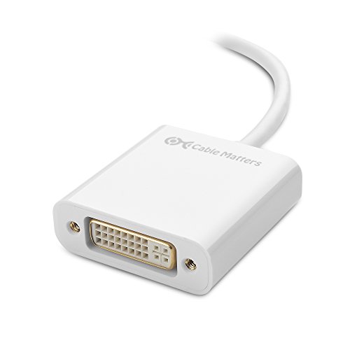 Cable Matters® Gold überzogene Mini Displayport (Thunderbolt™ Port kompatibel) auf DVI Mann zum weiblichen Adapter in Weiß - 5