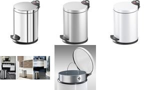 Preisvergleich Produktbild Hailo TretKosmetikeimer T2.4, rund, 4 Liter, silber 0704112