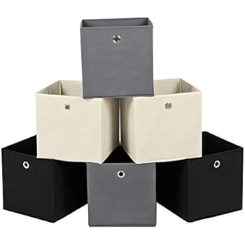 SONGMICS Aufbewahrungsbox, 6er Set, faltbare Stoffbox, Faltbox aus