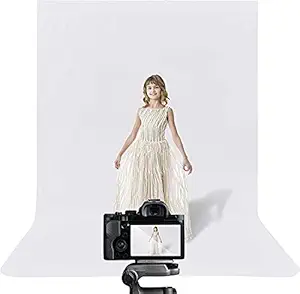 Ultra 8X12 ft White Muslin Backdrop Background for Photo Studio,Collapsible High Density Screen for Video Photography and Television(Stand NOT Included)