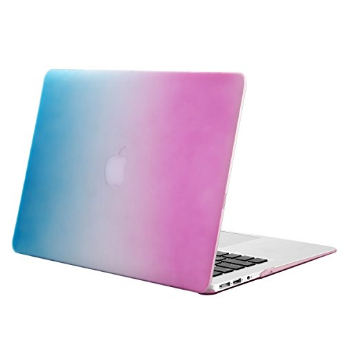MOSISO Ultra Slim Plastik Hartschale Schutzhülle Snap Case für MacBook Air 13 Zoll (A1466 / A1369), Rosa und Blau