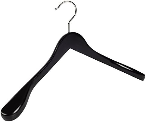 4 x Jacket / suite hanger black lacquered, hooked style with wide shoulders (45 mm), 45 cm - THE CLOTHES HANGER GIANT