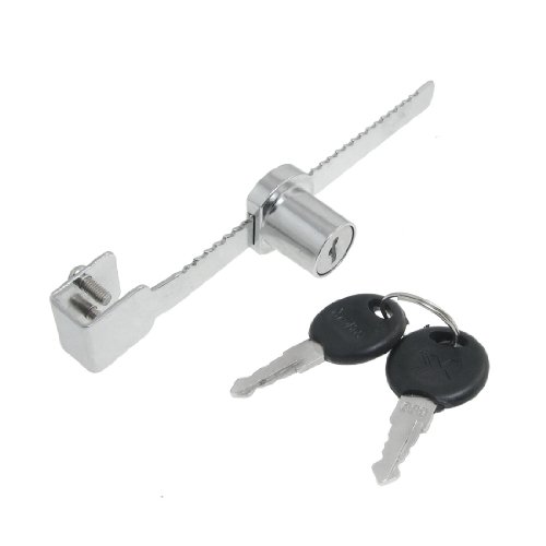 Preisvergleich Produktbild Ersatz Silber Ton Styling Glas-Schiebetür Schloss mit 2 Schlüssel