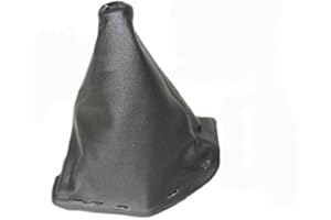 THE TUNING-SHOP Soufflet de levier avec cadre plastique Cuir Noir 190 mm