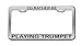 Produktbild I'd Rather BE Playing Trumpet Hobby Sport Auto Chrome License Plate Tag Frame Arial Font Black