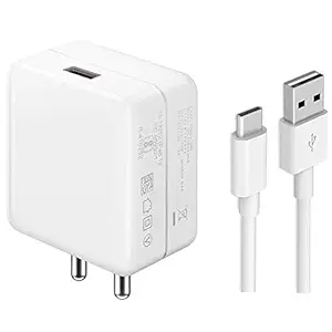 Ultra Fast Type C Charger For Xiaomi Mi 11X Pro Original Charger Hi Speed Travel Charger Adapter Qualcomm QC 3.0 Quick Charge Adaptive Fast Charging, Rapid, Dash, VOOC, AFC Charger With 1 Meter Type-C USB Data Cable(DES1,White)