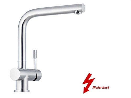 Franke Atlas Edelstahl massiv Niederdruck Armatur Wasserhahn Mischbatterie Küche
