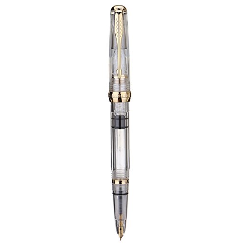 Preisvergleich Produktbild Ils - 618 Transparent Kolben Füllfederhalter Bent Fine NIB Gold Clip