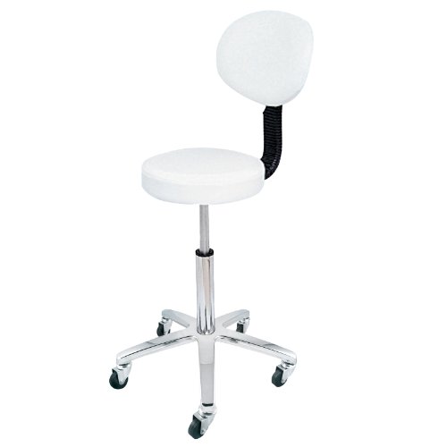 Deo Beauty Stool With Backrest - White