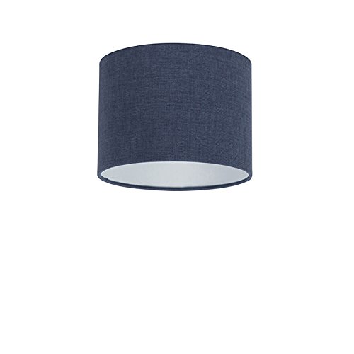 QAZQA Modern Polyester Lampenschirm 20/20/15 Zylinder antik blau , Rund gerade Schirm Pendelleuchte, Schirm Stehleuchte,