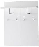 Belastbarkeit bis max. 25 kg (5 kg je Haken, 5 kg je Ablageboden)