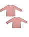 (Pack of 2) Roxy Infant Girls Crew-Neck Long Sleeve Shirt 1(12-18M) Light Red & Grey