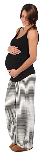 The Essential One - Nursing Pyjama set Black stripe - EOM104 - Medium