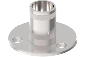 Sellon24® Edelstahl Bodenflansch Bodenanker Rundrohr Rohr Flansch Bodenhalter Wandhalter Ankerplatte Ø42,4 mm Geländer Pfosten Steckfitting Bodenhülse