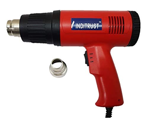 Inditrust 2000 Watt Professional Hot Air Gun with Dual Temperature Setting for Shrink Wrapping, Packing, Paint Removal for Industrial Use (Red)