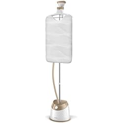 Philips gc524/60 - Cuiseur vapeur vertical, 5 niveaux de vapeur, avec cintre pour vêtements spéciaux, 1600 W, Blanc