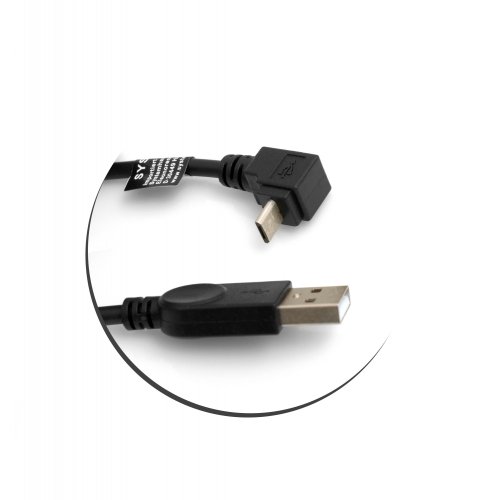 SYSTEM-S Micro USB Kabel 90° Grad abwärts gewinkelt Winkel Adapter Datenkabel Ladekabel 27 cm - 3