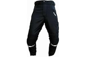 BI ESSE-Pantalones de Moto para Hombre de Tejido Negro de Cordura para Moto,Impermeable y Cortavientos con