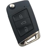 AutoHan Keys Golf 7 Polo 3 Butonlu Anahtar Kumanda Kabı, Siyah