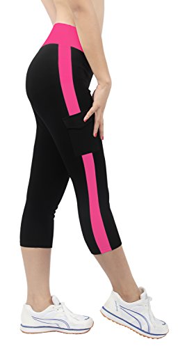 iLoveSIA® Damen Caprihosen zweifarbig Sport leggings Capri Tights - 6