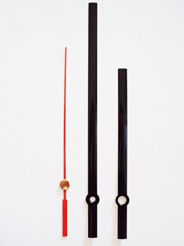 Komplettes Uhrwerkset für Quarz-Pendeluhr mit schwarzen Metallzeigern, für Do-it-Yourself-Uhrmacher, schwarz, 130mm Black Hands - 2