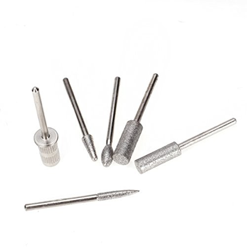ROSENICE Nagelfräser Fräseraufsatz Set Bit Set Mandrel Schleifhülsen Maniküre – 6 Stücke - 4