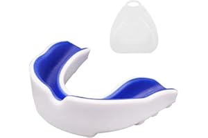 JUVEL Sport Protège-Dents - Protection intégrale pour Enfants - Concu pour Faire du Sport -pour Tous Les Sports, notamment Le Rugby, MMA, Hockey, Judo, Karate, Les Arts Martiaux et la Boxe (Bleu et blanc)