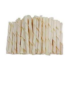 Brandon 1 Kg Calcium Sticks Chicken Flavor Digestible Calcium Treats with Added Calcium & Nutrients Export Quality Raw Hide Dog Chew Sticks