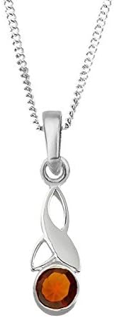 Celtic Trinity Knot Silver Birthstone Pendant Small January - Garnet