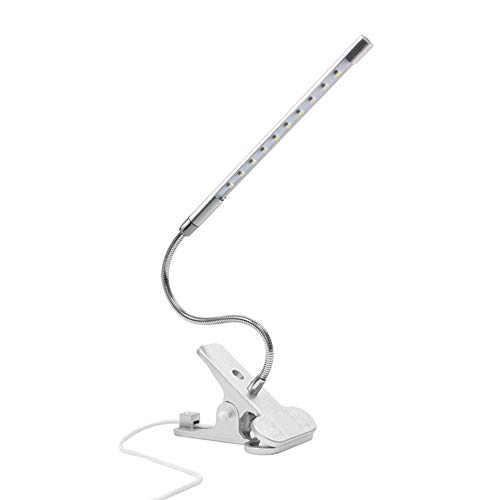 Preisvergleich Produktbild RQINW Schreibtischlampe, Dimmbare Augenpflege, Leselichtklemme, Farbwechsel, Schwanenhals 8W Clip On-Licht Für Bett-LED-Tischleuchte (Weiß)