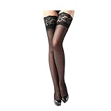 medias muslo alto Longitud: Sobre 80cm/31,5 ". zolimx Calcetines de las mujeres, Encaje pura muslo superior alta lencería medias (Talla única, negro)
