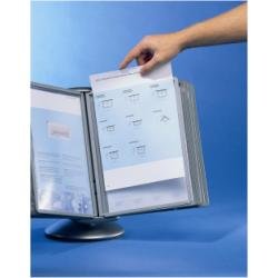 Durable Sherpa Motion Display Unit Rotating with 10 Panels 10 Tabs Titanium Ref 5587/37