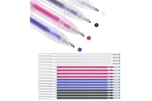 AYHYHLJZJ Marqueurs Effaçables à Chaud - 4 Couleurs Avec 20 Recharges, Marqueurs de Tissu Effaçables à Chaleur, Marqueur Interchangeables pour Quilting Couture et Tissus pour Projet de Couture Patchwork