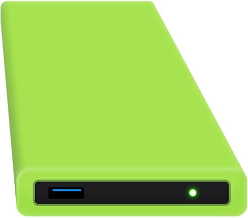 HipDisk 2.5 Inch Aluminium USB 3.0 External Hard Drive with Silicone Protective Case for SATA Hard Drive and SSD Shockproof Waterproof green ohne Festplatte