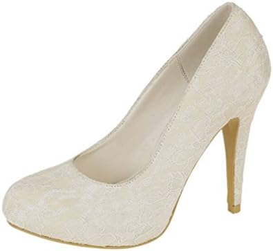 Absolutely Gorgeous Boutique New Ivory LACE Wedding Bridal HIGH Heel Platform Court Pump Shoes UK Sizes 3-8