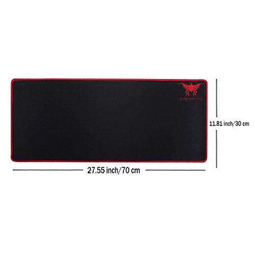 Flyox Großes Gaming Mauspad, Wasserdicht mit Anti-Rutsch-Gummi-Basis (701 * 300 * 2 mm) (Schwarz) - 2