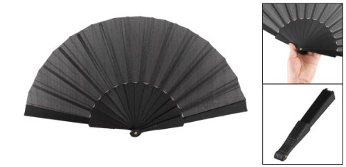 Summer, tragbar, Stoff, faltbar, mit Lüfter, für Damen und Herren, Schwarz - 2