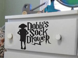 Mr Wheel Trims Autocollant tiroir à chaussettes Dobby Harry Potter pour tiroir 10 cm x 1 Noir