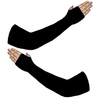 Uniq World Cotton UV-Protection Hand Socks with Finger Arm Sleeves(Black,Pack of 1 Pair) Arm Sleeves for Men Women For Bike Riding Cycling Driving Hinking Sports