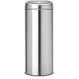 Brabantia 378669 - Cubo de basura doméstico con pedal, 30 litros, color gris metalizado anti-huellas