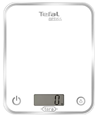 Tefal BC5000V1 Balance de Cuisine Optiss Verre 5Kg/1 g Blanc