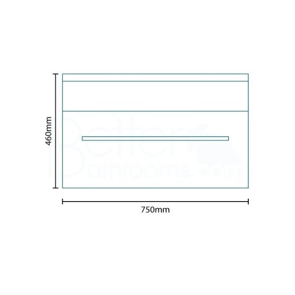 750 Vanity Unit for Bathroom Ensuite Cloakroom - Wall Mounted Soft Closing Modern Walnut Design - Wall Hung Deep Fill Storage Drawer (Dimensions ** Furniture Cabinet - Height: 460mm, Width: 750mm, Projection: 460mm) - Image 6