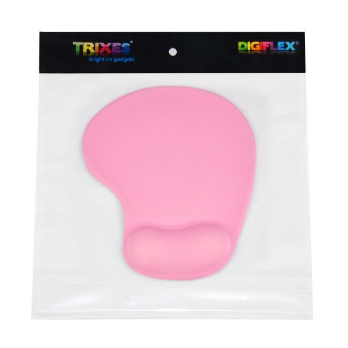 TRIXES Schwarze bequeme Mausmatte mit Handauflage aus Gel in Pink - 2